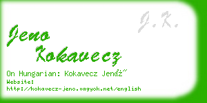 jeno kokavecz business card